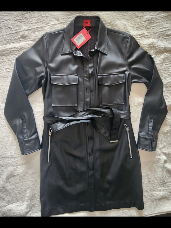 HUGO Jackets & Blazers - Black Leather Belted Shirt Jacket